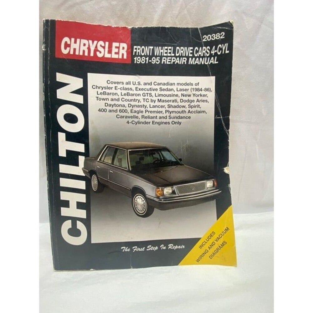 * Chilton 20382 Chrysler Repair Manual 1981-95 Front Wheel Drive 4-Cyl Engines